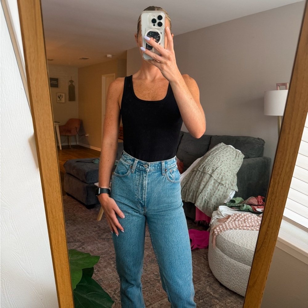 Black Ribbed Bodysuit